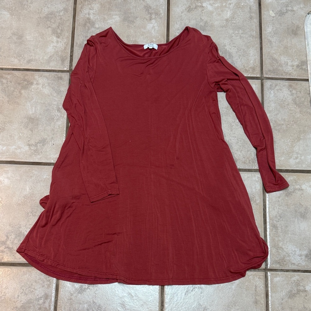 Piko 1988 Rust Long Sleeve Dress